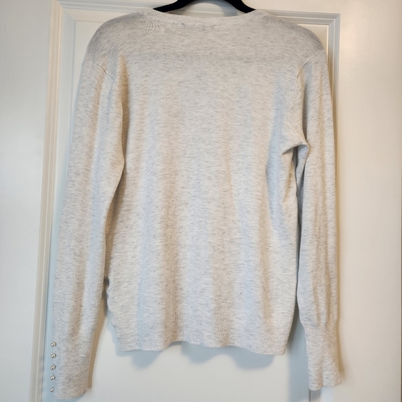 Zara Knit Pearl Sleeve Sweater - Picture 4 of 8